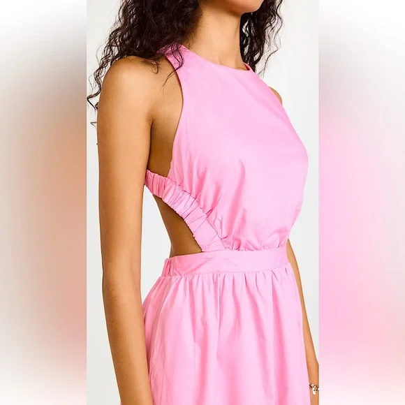 (SOLD) BARBIE PINK💕 NWT English Factory sleeveless + cut out #Maxi dress | Sz S - Picture 6 of 8